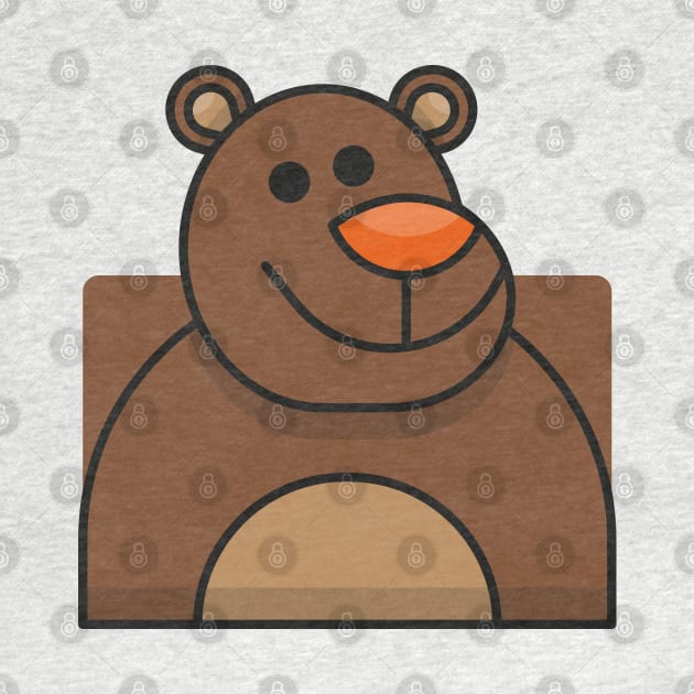 Bear Head Cartoon Illustration by Mako Design 
